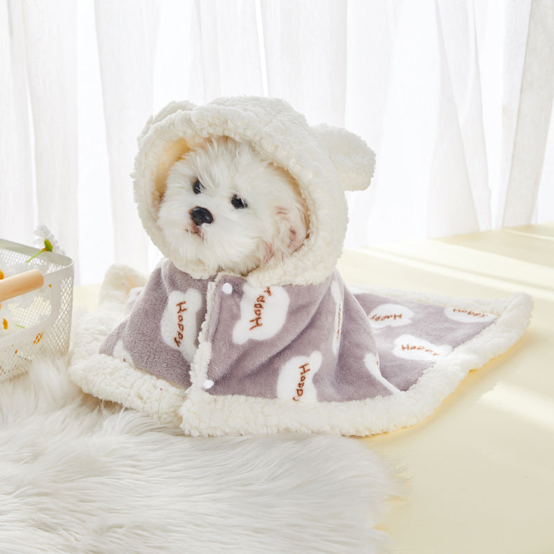Pet Warm Thickened Hooded Pajama Flannel