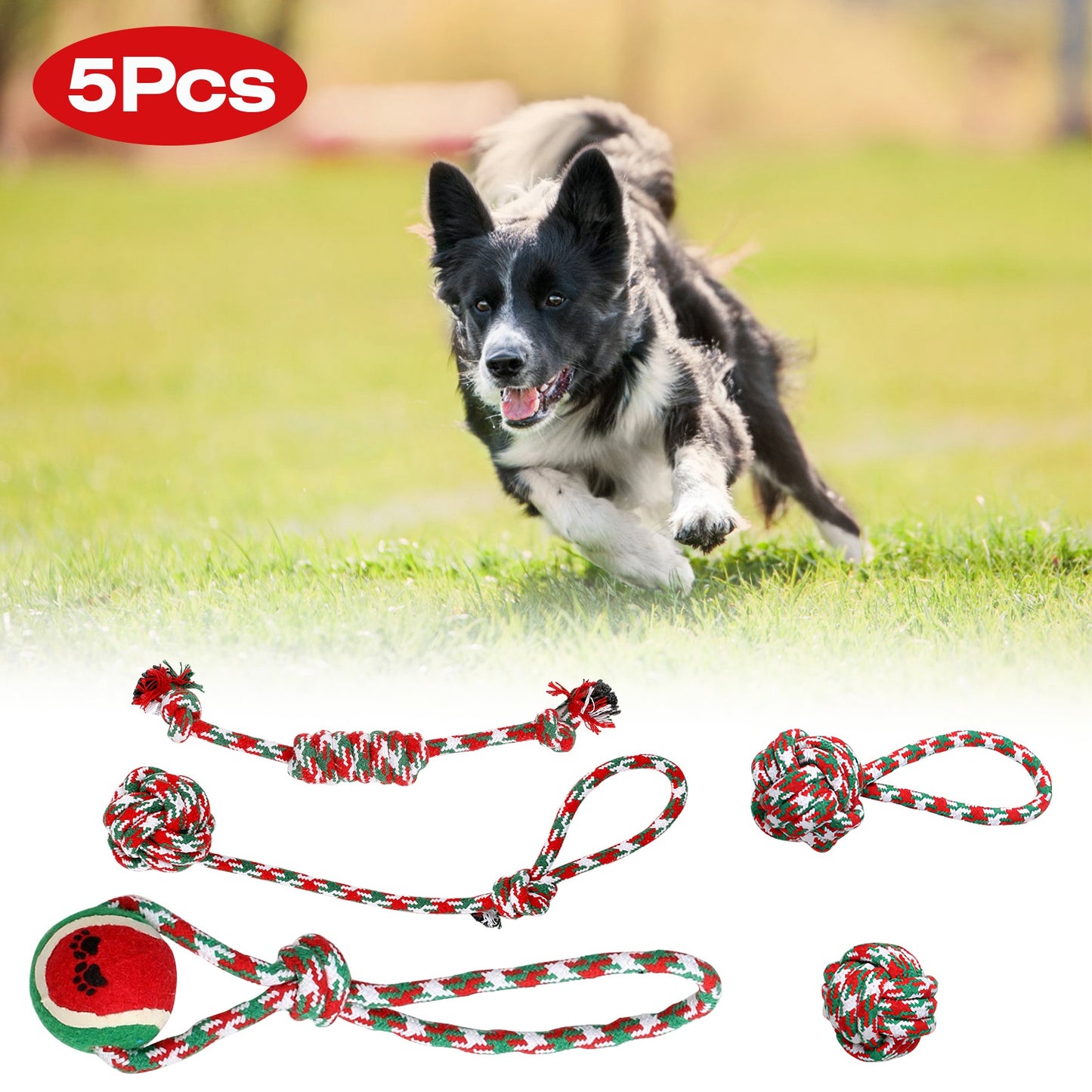 Christmas Dog Rope Chew Toys Set